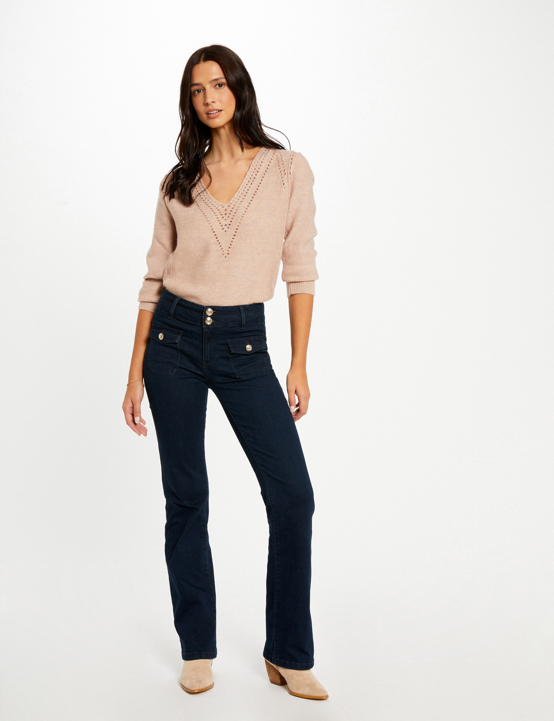 Vaquero boot cut talle alto vaquero en bruto mujer Morgan